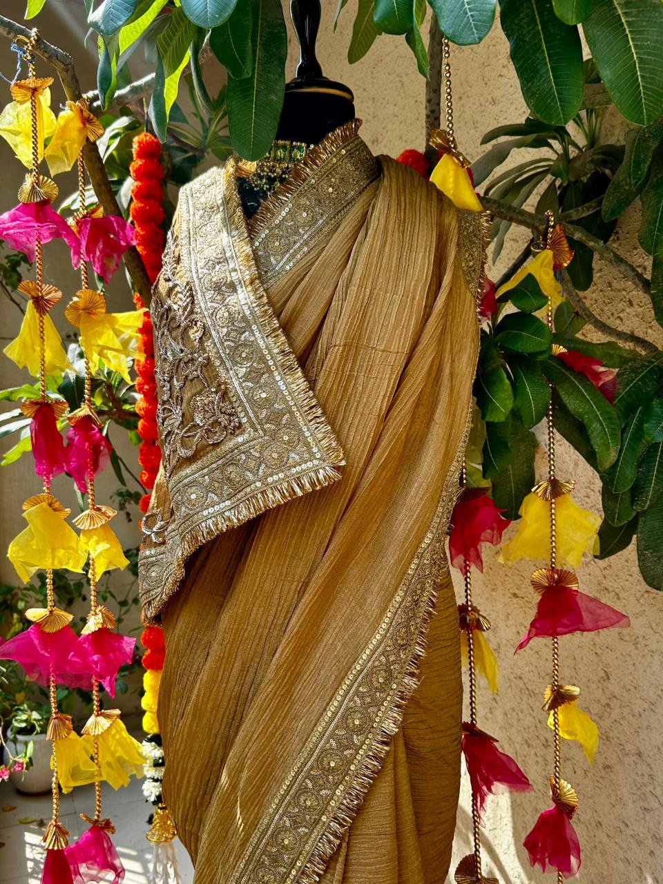 Crushed Tissue Silk Saree