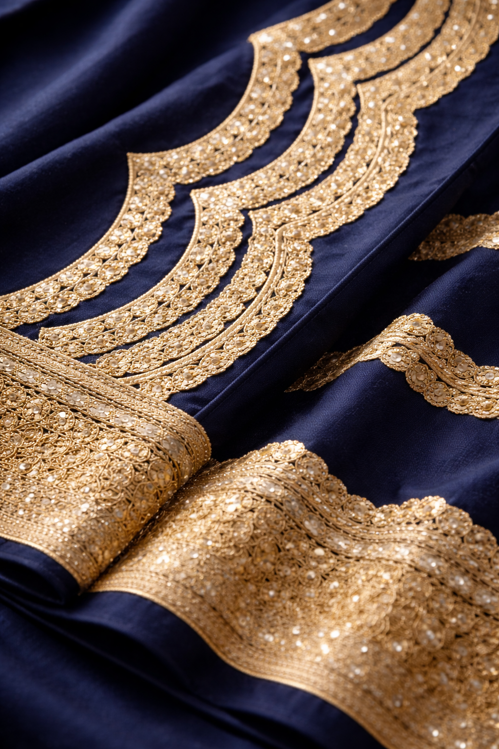 Detail view of Shinone Saree with Elegant Gota Work